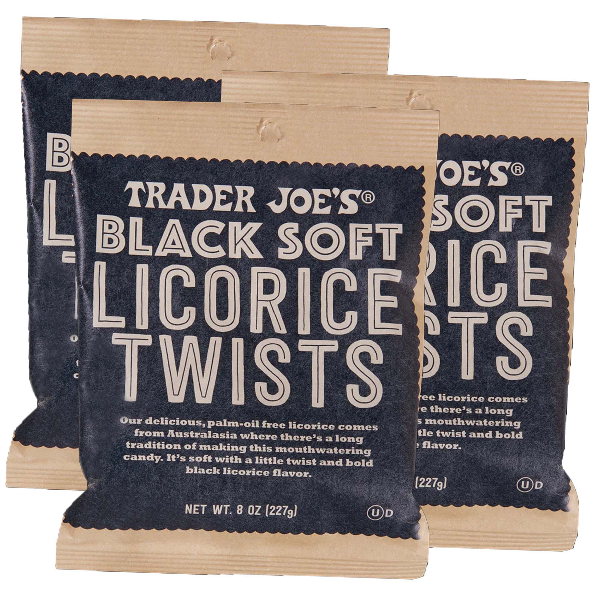 Pack of 3 Trader Joe's Soft Black Licorice Twists | 8 oz