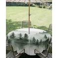thumbnail image 3 of Outdoor Tablecloth with Umbrella Hole Zipper Foggy Forest Round Tablecloth 54" Waterproof Outside Table Cloth Green Mist Mountain Natural Landscape Patio Table Cover Tablecloths for Picnic Party, 3 of 8