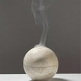 thumbnail image 2 of Beige Travertine Sphere Incense Burner Natural Marble Stone Home Decoration, Religious Round Ornamen, 2 of 5