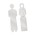thumbnail image 4 of Señalización de puerta de baño, acrílico, para inodoro, para pared, para hombre y mujer Plata, 4 of 8