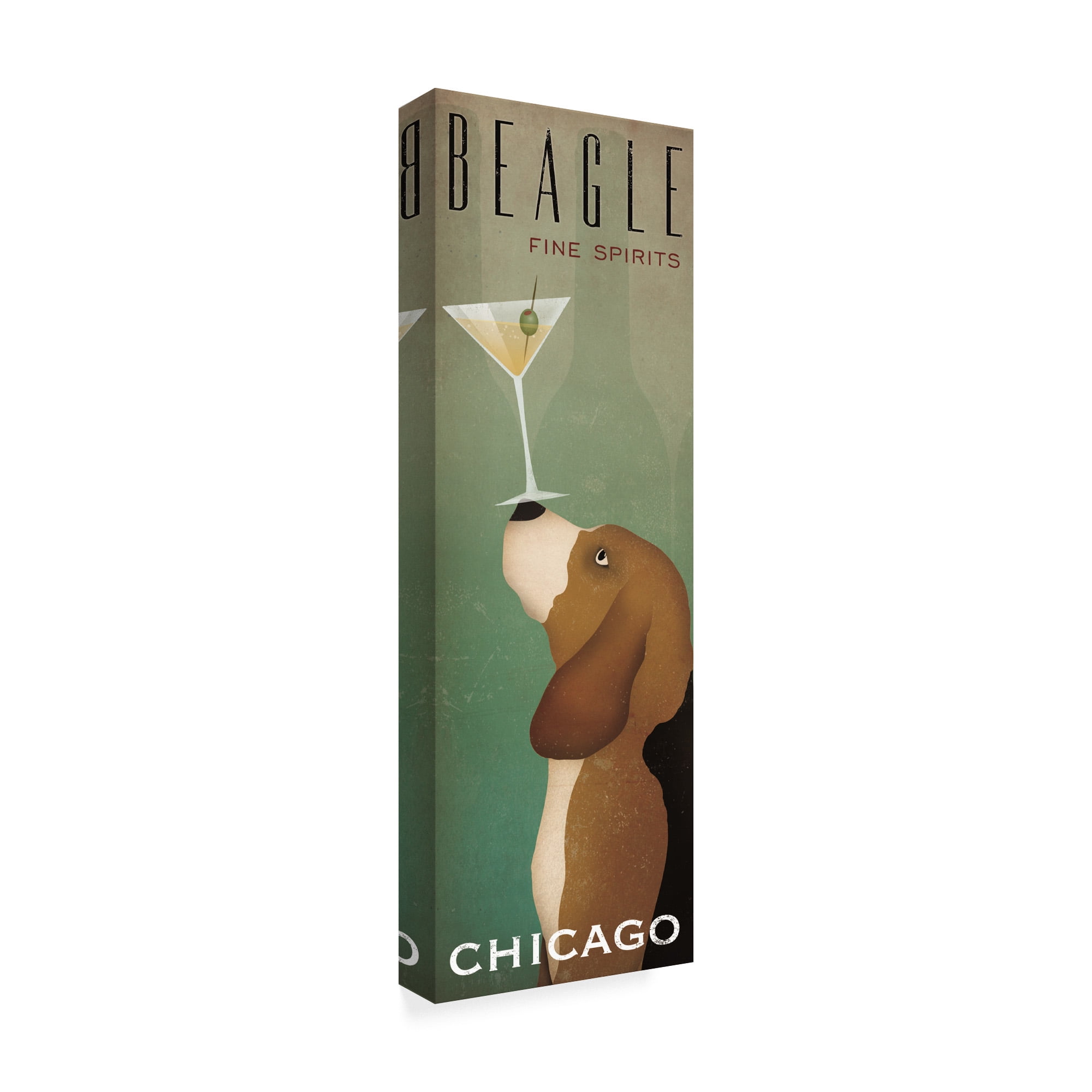 Trademark Fine Art 'Beagle Martini v2' Canvas Art by Ryan Fowler
