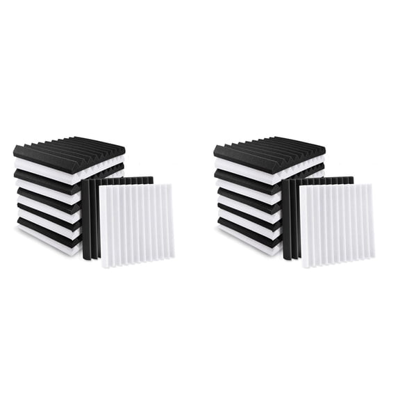 24Pcs Acoustic Foam,Sound Insulation Foam Panels,Studio Wedges,Sound-Absorbing Board for Studio Ceiling,2.5X30X30cm