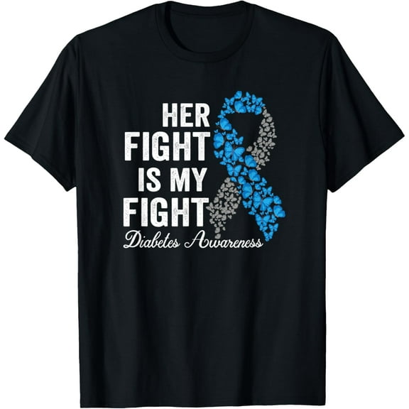 t-shirtT1D apparel her Fight Is My Fight Type 1 Diabetes Awareness T-Shirt mens t shirt，black，women，funny，misfits，men，journey