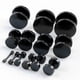 thumbnail image 1 of Pendientes de botón negros para hombre y mujer, falsos dilatadores de acero inoxidable, de alta calidad, 14 mm, código de producto 71115 14 mm, 1 of 4