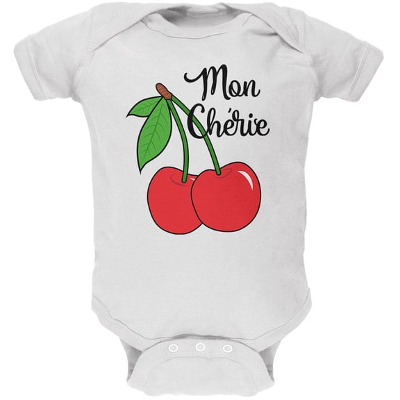 Fruit Cherry Mon Cheri My Darling Soft Baby One Piece White 9-12 M