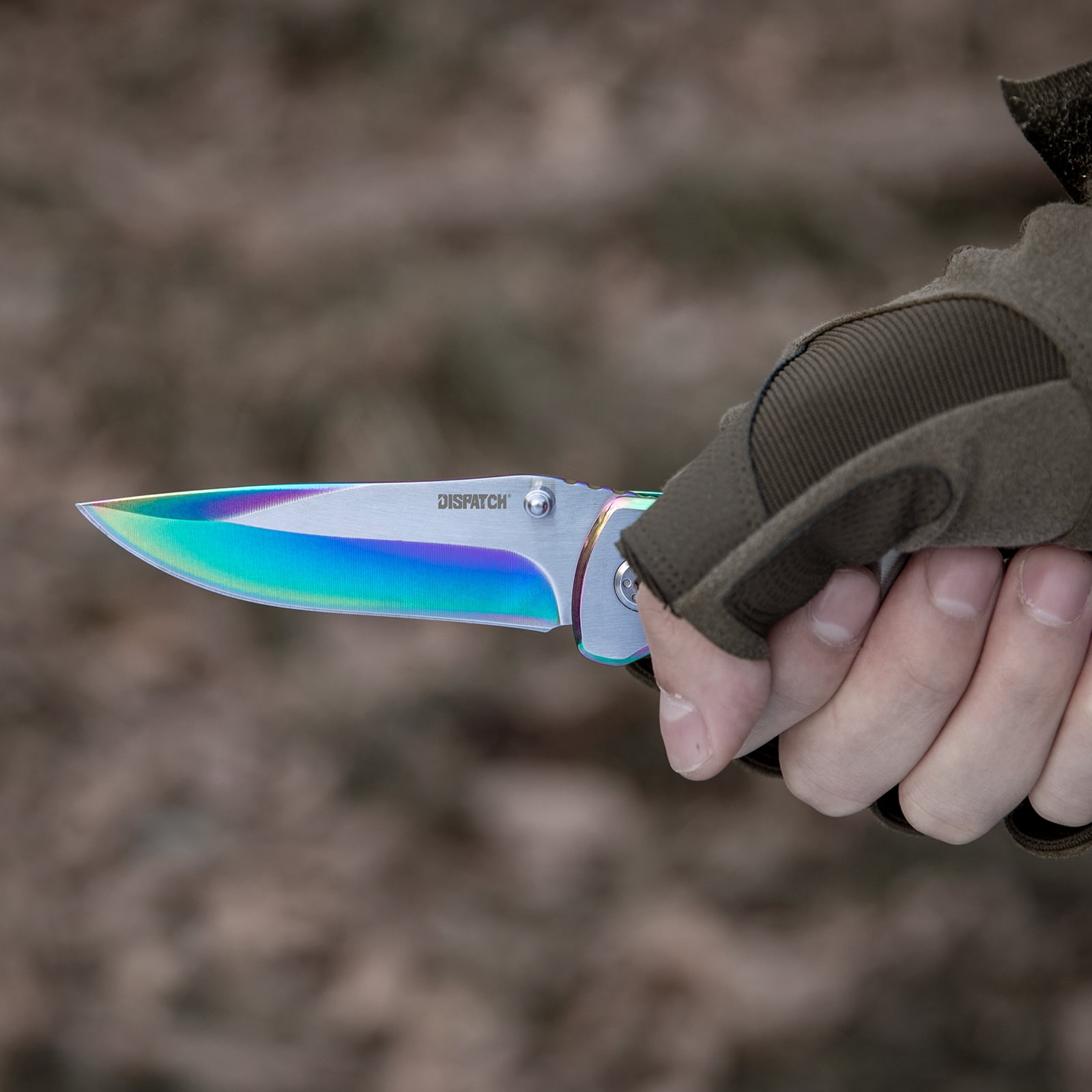 Dispatch 4PCS 4.5” Folding Pocket Knife with Aluminum Handle and Clip, 3Cr Brushed Finish blade, Rainbow