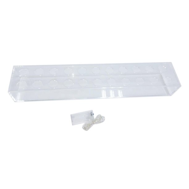 Jarrones acrílicos Jarrón rectangular de flauta Adorno Arreglo floral Macetas de agua 22Agujero 55x10x6.5cm