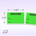 thumbnail image 2 of 3 x 2 Fluorescent Color Visitor Labels Pass, 500 Per Roll Green, 2 of 5
