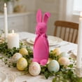 thumbnail image 6 of YingYouFu Easter Decorations Flocked Bunnies Figurine with Bow tie Flocking Rabbit Tabletop Ornament for Easter Centerpieces for Spring Table Decor, Party Supplies Home Party Office(Bright Colors), 6 of 6