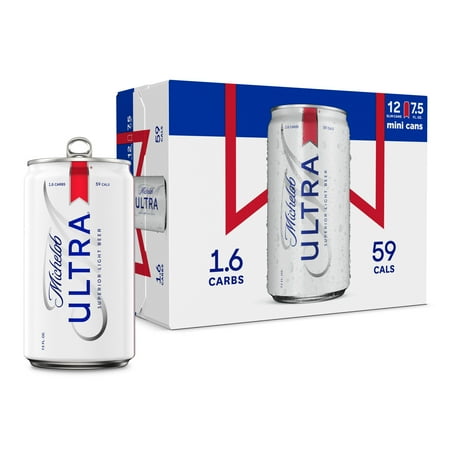 Michelob ULTRA Superior Light American Lager Beer, 12 pack 7.5 fl oz Mini Aluminum Cans 4.2% ABV