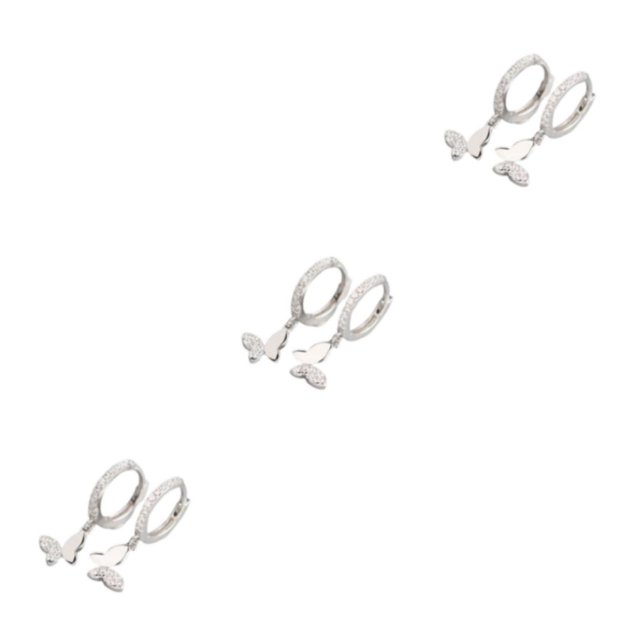 Qarigey 1 par de pendientes de cobre para mujer, repuesto portátil, decorativo a la moda, para niñas, regalo de cumpleaños, oro blanco Type1 NO1
