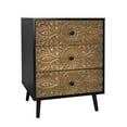 thumbnail image 3 of Furvclv Dresser For Bedroom, 3-Drawer Cabinet, Solid Wood Dresser Chest, With Large Storage Space, Hand-carved Relief, Backboard Lock Buckle, Anti-Dumping Device For Living Room, 3 of 9