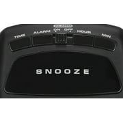 Westclox Basic Black Digital Red LED Bedside or Desk Alarm Clock with Adjustable Hi/Lo Alarm Volume and Snooze