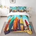 thumbnail image 2 of YST Ensemble de Literie Thème Surf Coloré, Taille Complète, 7 Pcs, Polyester, 2 of 5