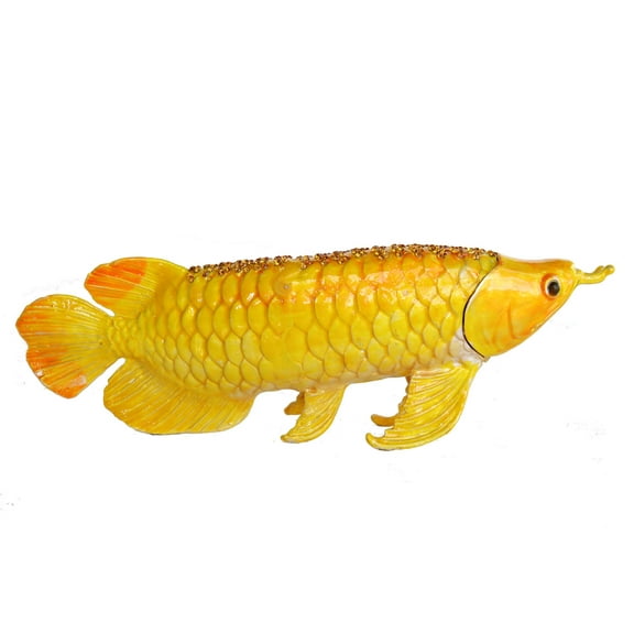Feng Shui Bejeweled Golden Arowana Fish Statue