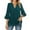 Green, variant on Women Shirts Women's Fashion Casual Seven Point Flared Sleeve Double Chiffon Waist Solid Color V Neck Top