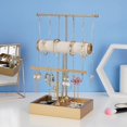 thumbnail image 2 of 3 Tier Jewelry Tree Stand Tower Rack Necklace Bracelet Holder Jewelry Display Stand Jewelry Tower with Ring Tray, 2 of 5