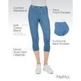 thumbnail image 3 of MeMoi Priga Denim Cotton Capri Jean Leggings - Womens - Female (Small/Medium, Light Wash), 3 of 7