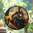 thumbnail image 2 of Train Conductor Stained Glass Window Hanging Window Suncatcher Glass Panel with Metal Chain Sun Catchers Wall Art Home Decor Gift for Women Mother's Day, Stained Glass Ornament, 2 of 6