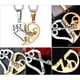 thumbnail image 3 of Collar colgante Zulema 2x316L Acero Inoxidable Rompecabezas Amor Corazón Llave Oro pareja, 3 of 8