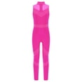 thumbnail image 2 of iiniim Kids Girls Shiny Full Body Unitard Rhinestone One Piece Leotard Sleeveless Gymnastics Dancewear Hot Pink 6, 2 of 7