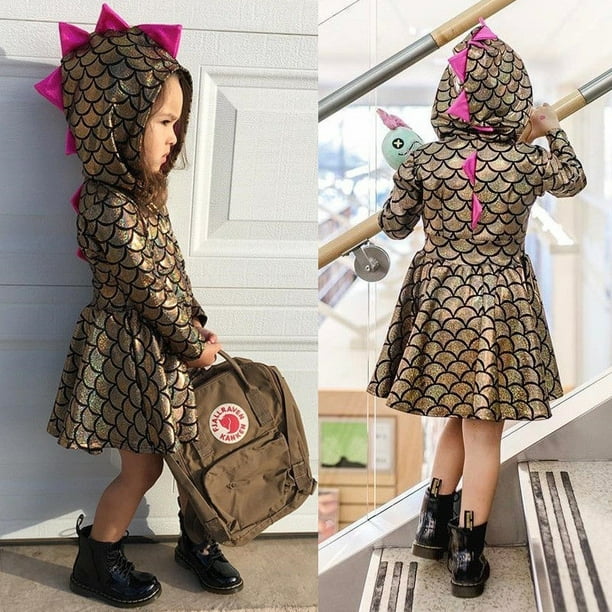 Toddler Kids Baby Girls Clothes XMAS Mermaid Party Dinosaur Dress Outfits Costume