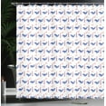 thumbnail image 3 of Ambesonne Nautical Blue Shower Curtain, Whale and Lighthouse, 69"Wx84"L, Violet Blue Ceil Blue, 3 of 4
