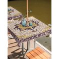 thumbnail image 3 of Square Outdoor Tablecloth with Umbrella Hole Bohemia Outside Table Cloth Waterproof Patio Table Cover Vintage Aztec Ethnic Tribal Style Yellow Zipper Tablecloths for Picnic Party Camping 60x60 Inch, 3 of 8