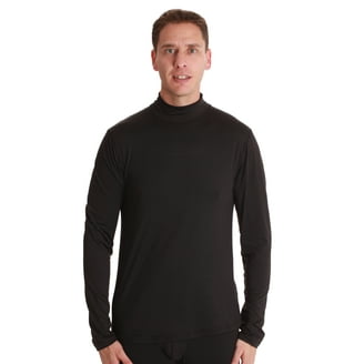 Men's Heavyweight Cotton Waffle Knit Thermal Top, Black L, Long
