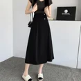thumbnail image 4 of Falda de tul informal de corte A de cintura alta y longitud media para mujer, diseño plisado de moda primavera verano 2024, estilo cruzado, 4 of 4