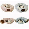 thumbnail image 3 of Coloody Cat Tunnel Bed Tube with Cushion Mat and Plush Ball Toy Playground Crinkle Collapsible Flannel Fabric for Large Cats Kittens Kitty Small Puppy,Length 51" Diameter 9.1", 3 of 3