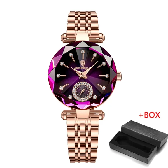 POEDAGAR Watch for Women Luxury Jewelry Design Rose Gold Steel Quartz Wristwatches Waterproof Fashion Swiss Brand Ladies Watches
