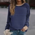 thumbnail image 2 of Gkeoshab Pullover Sweaters for Women Women's Long-Sleeve Loose-Fit Round-Neck Sweater for Fall and Winter Dark Blue L, 2 of 4