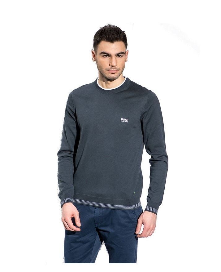 Hugo Boss - Hugo Boss Mens Long Sleeve Rime PS Sweater Navy Blue Small ...