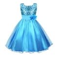 thumbnail image 2 of Zanarzt Girls Birthday Party Dress Summer Dress Kids Girls Floral Bridesmaid Pageant Gown Birthday Party Wedding Dress Sky Blue,5-6 Years, 2 of 6