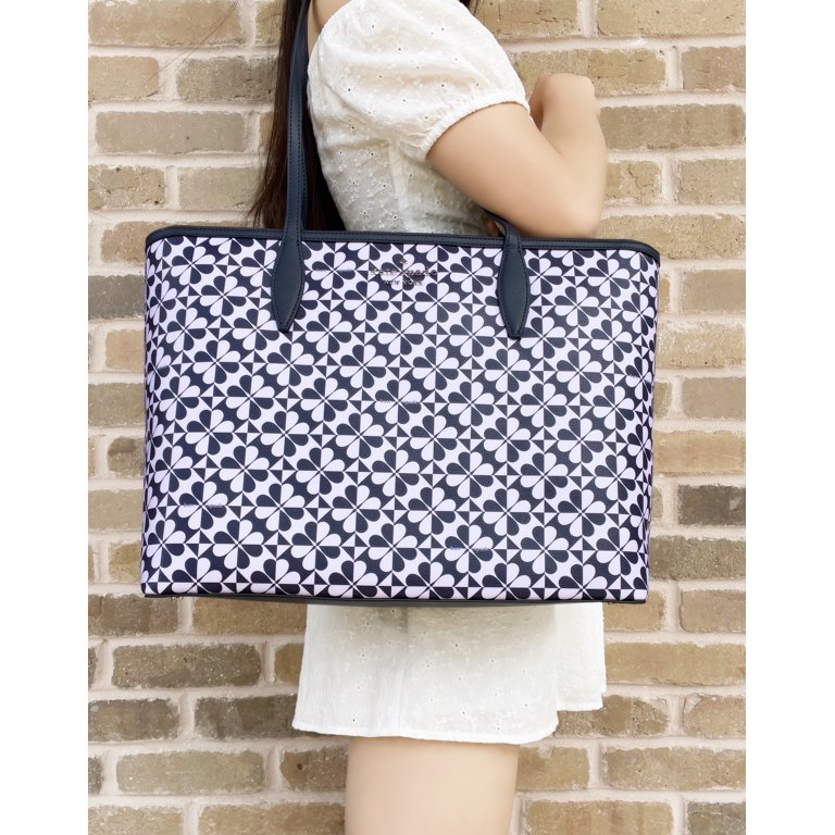 Kate Spade Hollie Spade Top Zip Shoulder Tote Clover Geo Purple Navy Multi