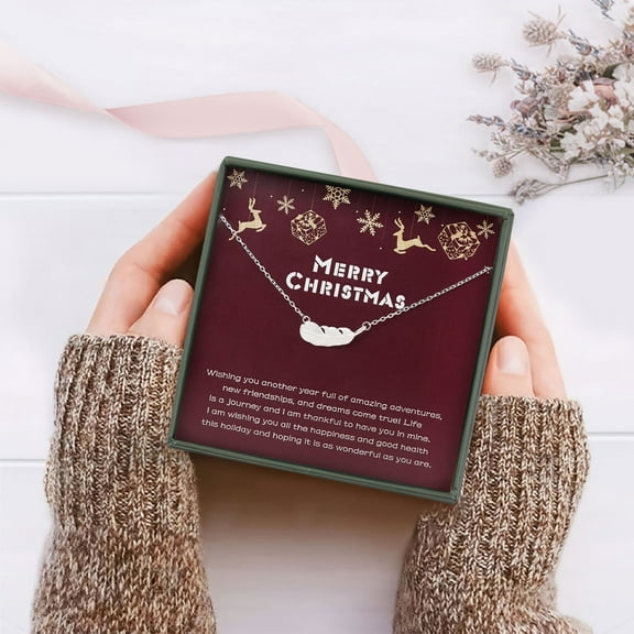 Anavia Feather Christmas Gift for Granddaughter,Sterling Silver Necklace New Year Card Gift for Step Daughter