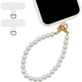 thumbnail image 1 of czcpp-Pearl Beaded Phone Wrist Strap, Universal Cell Phone Lanyard, Anti Lost Phone Lanyard with 2 Pcs Phone Patches, Compatible with Most Cell Phones and Phone Case, White, 1 of 4