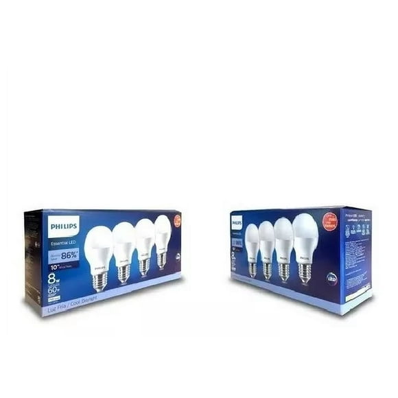 Paquete de 8 Focos LED Philips Essential 8w/60w 6500k