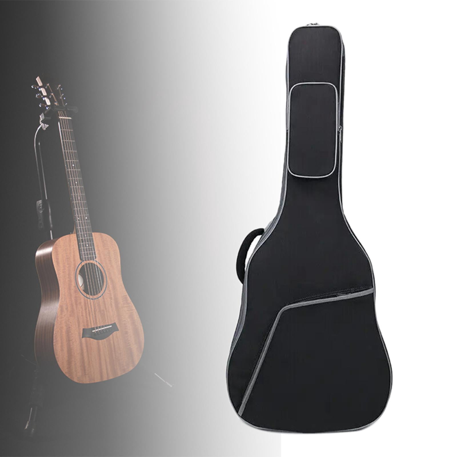 LeeQinersw Guitar Bag 41in Oxford 2 Pockets Music Accessories Padded Soft Case for Acoustic Black