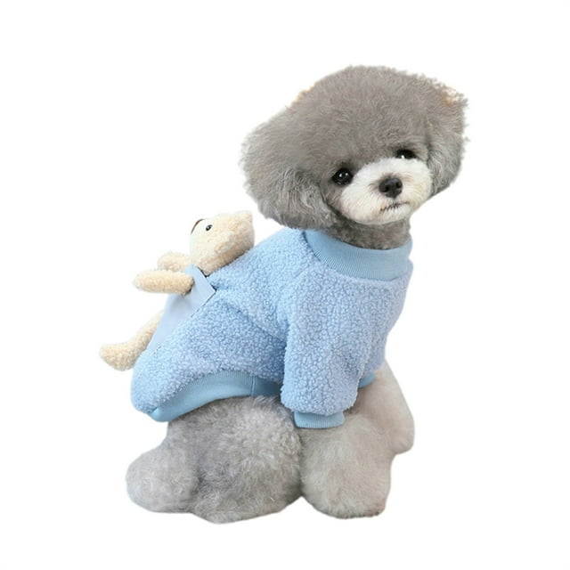 FOCUSNORM Dog Winter Fuzzy Sweatshirt for Small Medium Girl Boy Dogs Puppy Pullover Clothes Pet Outfits