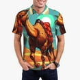thumbnail image 1 of Balery Cool Camel Oasis Vibes Camisa Polo de Hombre con Estampado, de Manga Corta y Tejido Medio, Camisa Tipo Golf Polo-3X-Large, 1 of 6