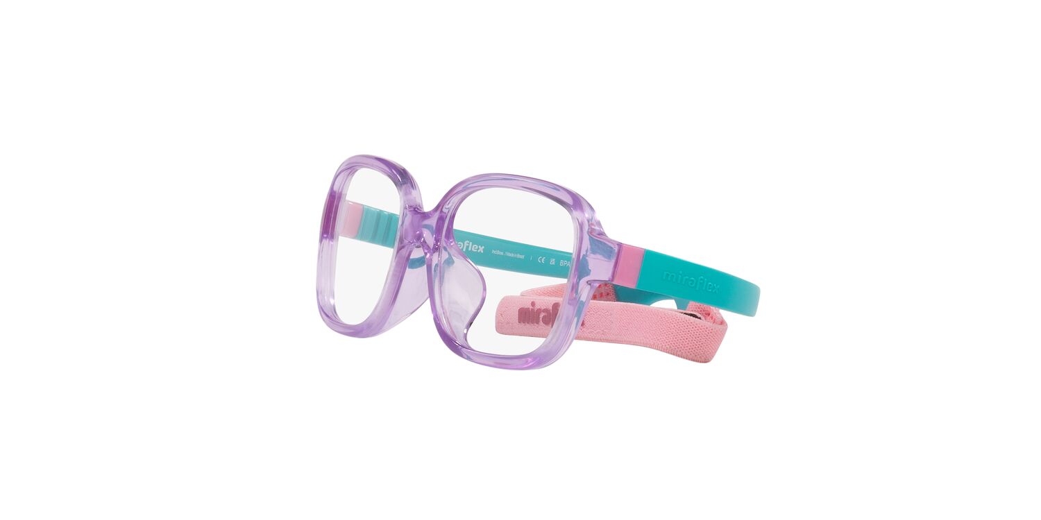 Miraflex Youth 0MF4026 Flexible Fort-x Eyeglasses with Headband and Case, Translucent Violet, 46mm