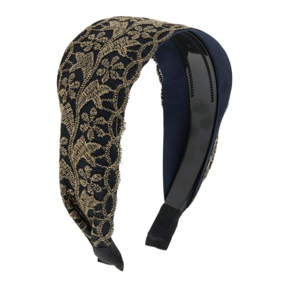 Unique Bargains 1 Pc Lace Wide-side Headband 5.91"x4.72" Blue