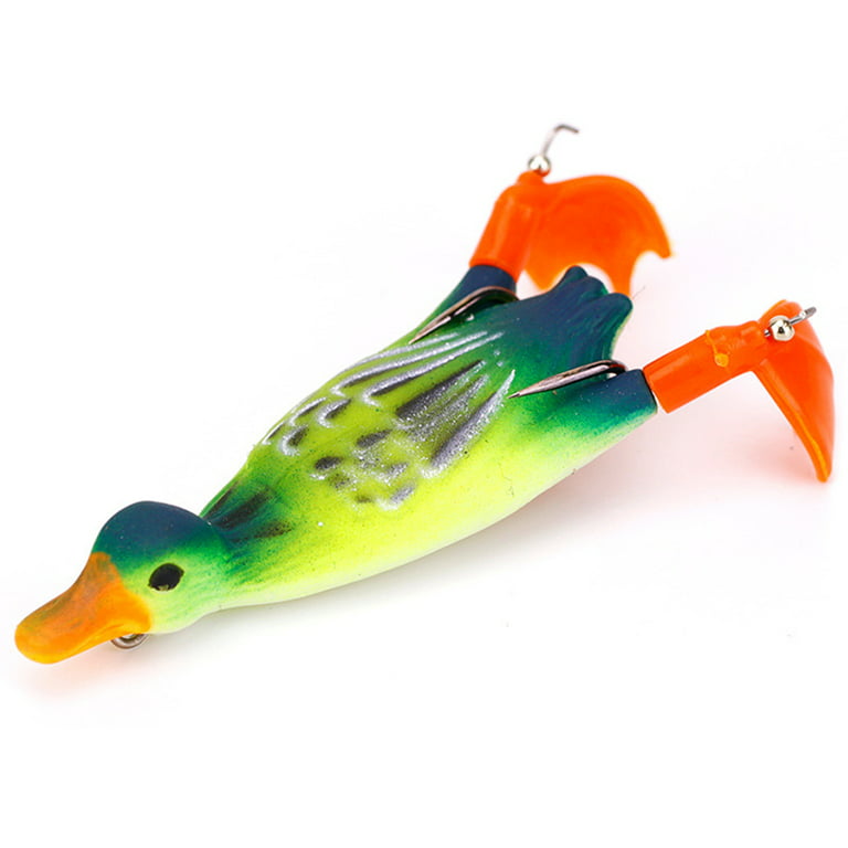 9.5cm 3D Top-Wasser Duck Double Propeller Duckling with Hooks saltwater and  freshwater Accessories Green 
