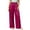 Hot Pink, variant on CHGBMOK Plus Size Satin Casual Pants for Women High Waisted Straight Leg Lounge Pants Drawstring Loose Trouser with Pockets