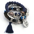 thumbnail image 4 of SUSHANG 4PC Multi-Layer Bracelet 4PC I Love You Natural Stone Crystal Beaded Multilayer Bracelet Ladies Jewelry, 4 of 4