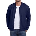 thumbnail image 3 of GIRUNS Mens Bomber Jacket Lightweight Casual Varsity Fall Winter Jackets Zip-Up Outerwear Coat Navy Blue XL, 3 of 8