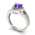 thumbnail image 2 of Clara Pucci 14K White Gold 1.49ct Amethyst Halo Ring for Women, 2 of 8