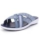 thumbnail image 4 of Sandalias deslizantes para mujer con puntera abierta y correa cruzada zapatos de casa para verano, 4 of 8